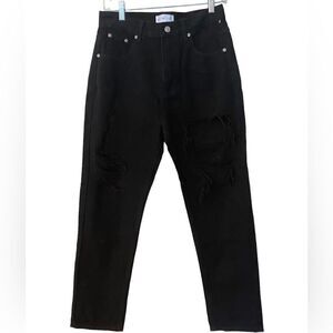 Gray Lab Black Distressed Denim Jeans